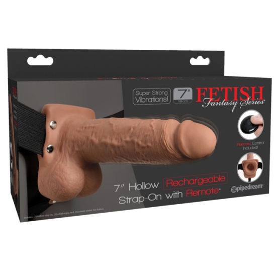 Страпон полый Pipedream 7" Hollow Rechargeable